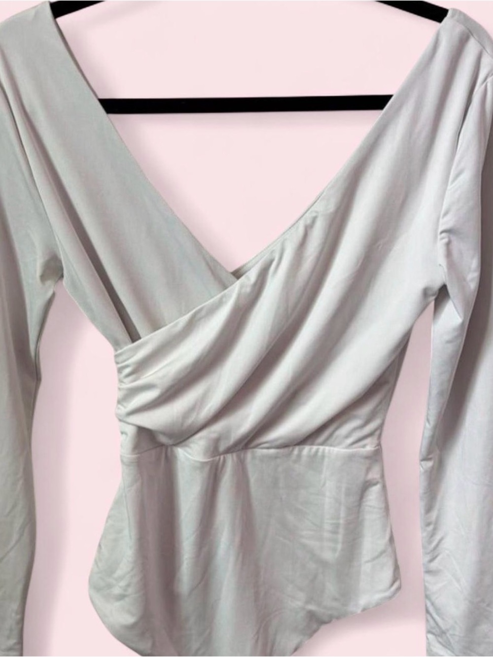 Princess Polly White Long Sleeve Wrap Bodysuit